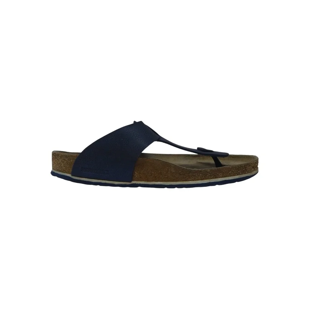 Birkenstock Gizeh Thong Sandals Mens 13 Blue Leather Cork Buckle Comfort